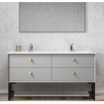 Boston Light Grey Wall Hung Vanity 1500 Cabinet Only